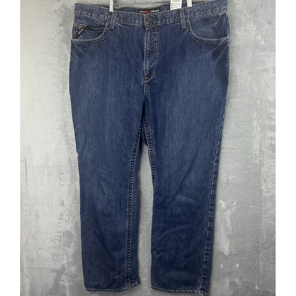 Ariat Jeans Men 42x32 M4 Low Rise Boot Cut FR‎ Fire Resistant Cat 2 Blue Denim
